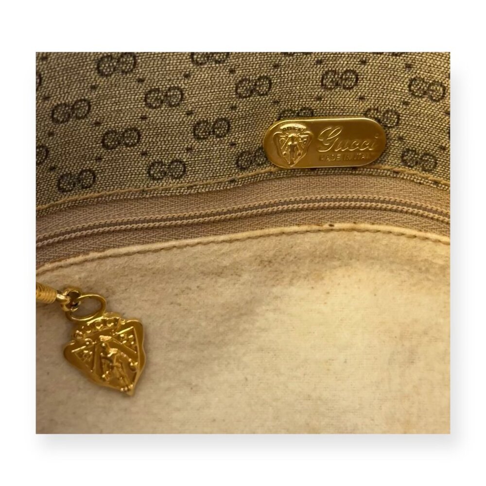 Vintage Gucci Micro GG Supreme Canvas Leather Trim Shoulder / Crossbody Bag - Picture 8 of 10
